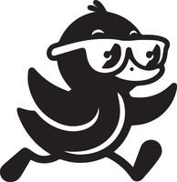 MR. Duck Funny Carton Character silhouette, Duck Wear a sun glass 3 vector