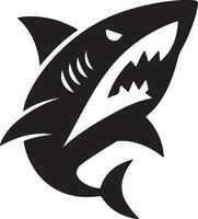 a minimal angry shark flat illustration silhouette, black color silhouette 6 vector