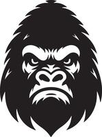 angry Gorilla howling face logo silhouette , black color silhouette 8 vector