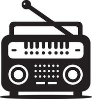 mínimo radio icono silueta negro color 13 vector