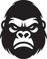 enojado gorila clamoroso cara logo silueta , negro color silueta 24 vector