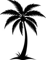 palm tree silhouette on white background vector