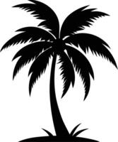 palm tree silhouette on white background vector