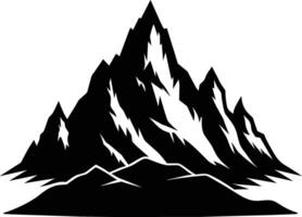 mountain silhouette black and white design vector