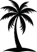 palm tree silhouette on white background vector