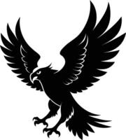 a black and white silhouette of an eagle vector