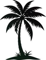 palm tree silhouette on white background vector