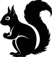 squirrel silhouette on white background vector