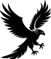 un negro y blanco silueta de un águila vector