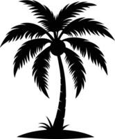 palm tree silhouette on white background vector