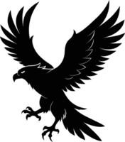 a black and white silhouette of an eagle vector