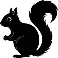 squirrel silhouette on white background vector