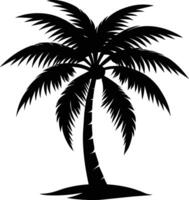 palm tree silhouette on white background vector