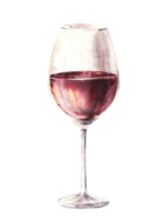 Glas von rot Wein, trinken Saft, Likör, Schnaps, Champagner. Aquarell Illustration. Trinken Clip Art zum Wein machen, Wein Liste, Bar, Restaurant Speisekarte, Aufkleber, drucken. png