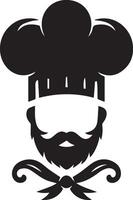 minimal chef uniform and face silhouette, silhouette, black color, white background 18 vector