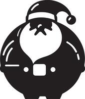 minimal carton funny character, Santa Claus, silhouette 25 vector