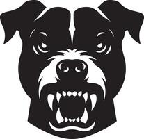 minimal angry Pitbull dog silhouette, black color silhouette 23 vector