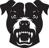 mínimo enojado pitbull perro silueta, negro color silueta 23 vector