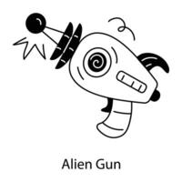 Trendy Alien Gun vector