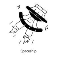 conceptos de nave espacial de moda vector