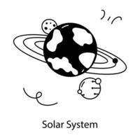 Trendy Solar System vector