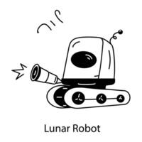 Trendy Lunar Robot vector