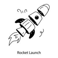 Trendy Rocket Launch vector