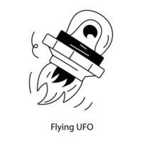 Trendy Flying UFO vector