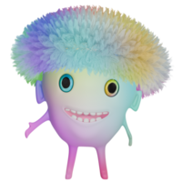 3D personage male happy colorful pink blue png