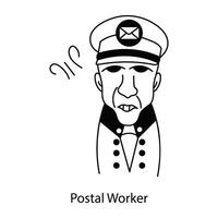 de moda postal trabajador vector