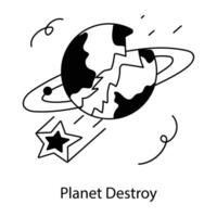 Trendy Planet Destroy vector