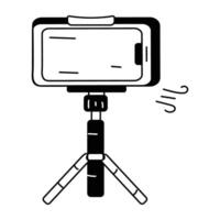 Trendy Mobile Tripod vector