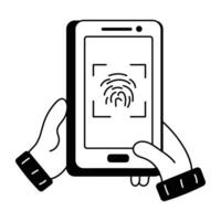 Trendy Mobile Biometric vector