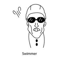 Trendy Swimmer Concepts vector