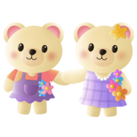 Teddies with Pride Month illustration png
