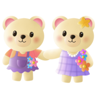 peluches con orgullo mes ilustración png