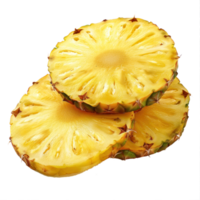 pineapple slices isolated on transparent background, png