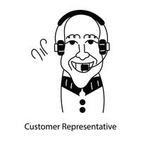 Trendy Customer Representative vector