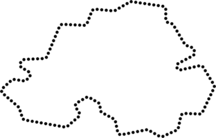 dot line drawing of northern ireland map. png