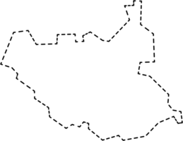 dash line drawing of south sudan map. png