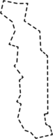 dash line drawing of togo map. png