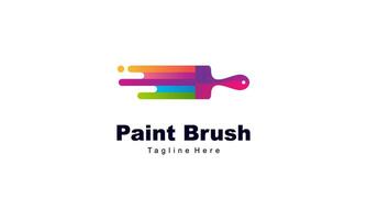 Brush and paint with full color with minimalist design style logo vector