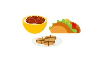 mexicano comida firma platos ilustración vector