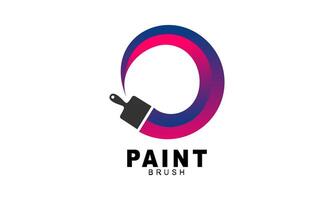 Brush and paint with full color with minimalist design style logo vector