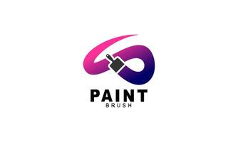 Brush and paint with full color with minimalist design style logo vector