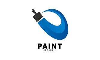 Brush and paint with full color with minimalist design style logo vector