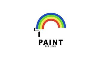 Brush and paint with full color with minimalist design style logo vector