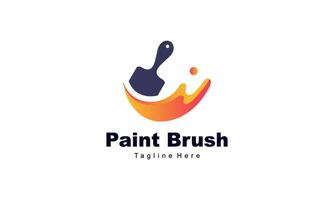 Brush and paint with full color with minimalist design style logo vector