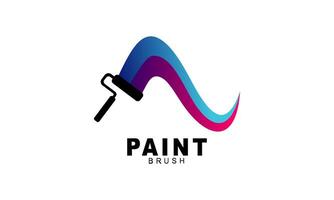 Brush and paint with full color with minimalist design style logo vector