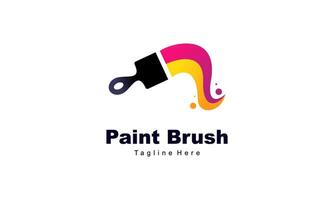 Brush and paint with full color with minimalist design style logo vector